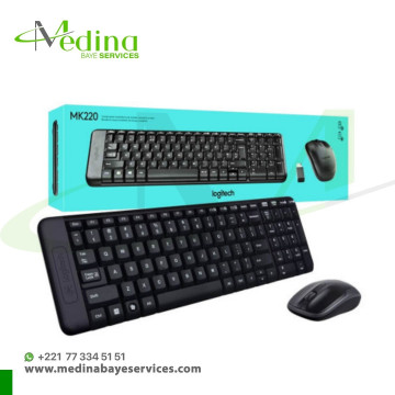 Clavier et souris sans fil Logitech MK220 Français AZERTY Noir – Compact, fiable et longue autonomie