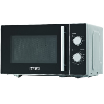 Micro-ondes Solstar 23L MWO 23M – Inox, 800W, Décongélation & Minuterie