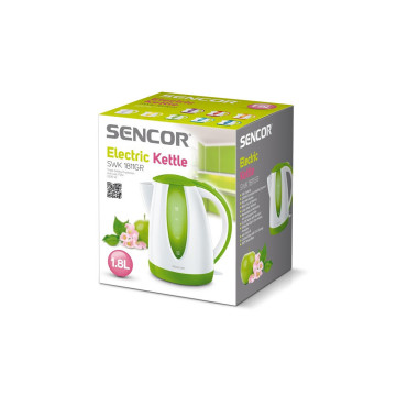 Bouilloire électrique Sencor SWK-1811GR – 1,8L, 2000W, Design Vert, Ébullition Rapide, Filtre Anticalcaire