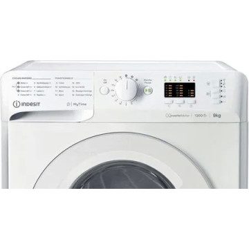 Lave-linge Indesit MTWA 91284 WFR – 9 kg, Chargement Frontal, 1200 tr/min, Programmes Rapides & Push&Wash