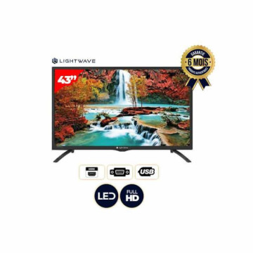 Téléviseur Light Wave 43 pouces – Smart TV LED Full HD avec Wi-Fi intégré