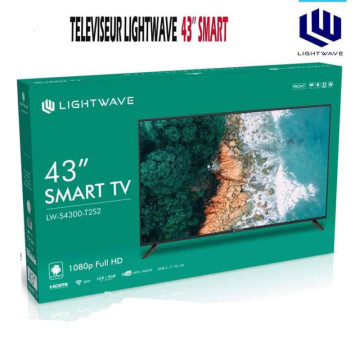 Téléviseur LightWave 43" Smart TV Full HD – Modèle LW-S4300-T2S2, Android, Wi-Fi intégré