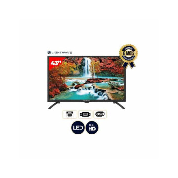 Téléviseur LightWave 43" Smart TV Full HD – Modèle LW-S4300-T2S2, Android, Wi-Fi intégré