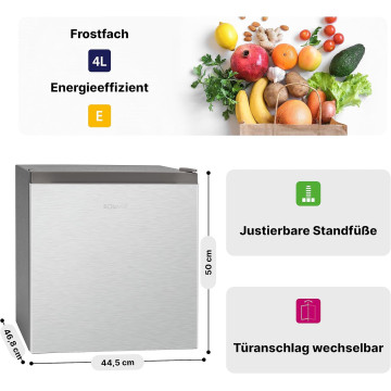 Réfrigérateur Bomann 50L KB 340.1 - Encastrable, 1 Porte, Inox, Compact