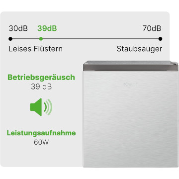 Réfrigérateur Bomann 50L KB 340.1 - Encastrable, 1 Porte, Inox, Compact