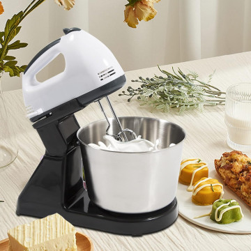 Batteuse Électrique sur Socle Inox 100W – 7 Vitesses Réglables pour Pâtisserie, Crèmes, Pâtes & Gâteaux
