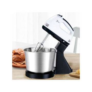 Batteuse Électrique sur Socle Inox 100W – 7 Vitesses Réglables pour Pâtisserie, Crèmes, Pâtes & Gâteaux