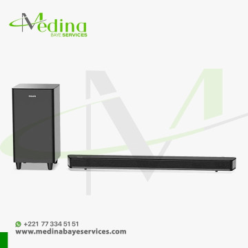 Barre de son Bluetooth Philips HTL8162 sans fil – Son puissant 2.1, Dolby Digital, caisson basses intégré