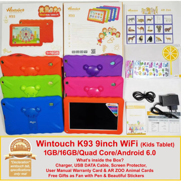 Tablette Wintouch K93 Kid – 9 pouces, 1 Go de RAM, 16 Go de stockage, Wi-Fi