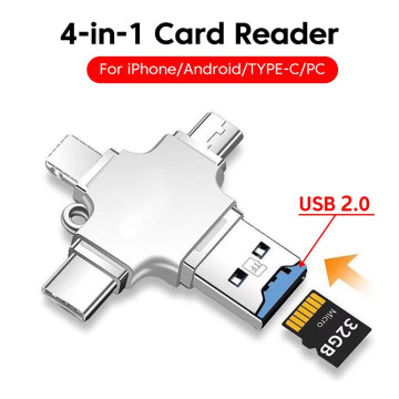 Lecteur de Carte 4-en-1 OTG Type-C / Micro USB – Compact, Rapide et Universel