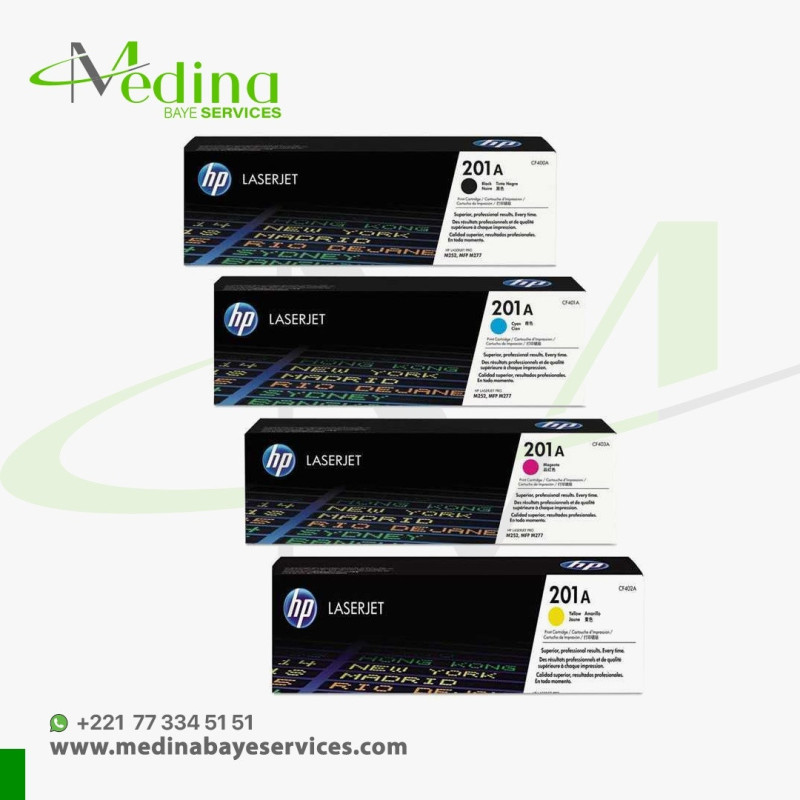 Cartouche de toner HP 201A LaserJet – Noir et Couleur – Authentique et Fiable